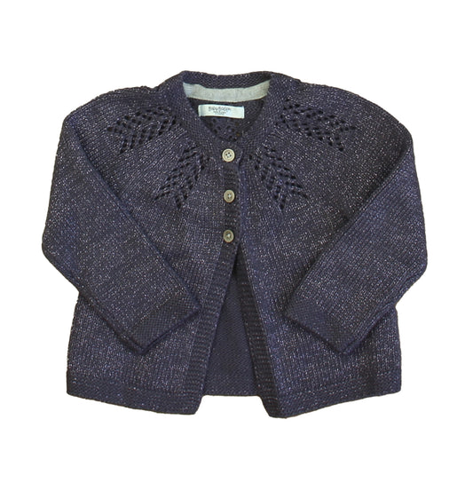 Boden Girls Purple Sparkle Cardigan Size: 6-12 Months