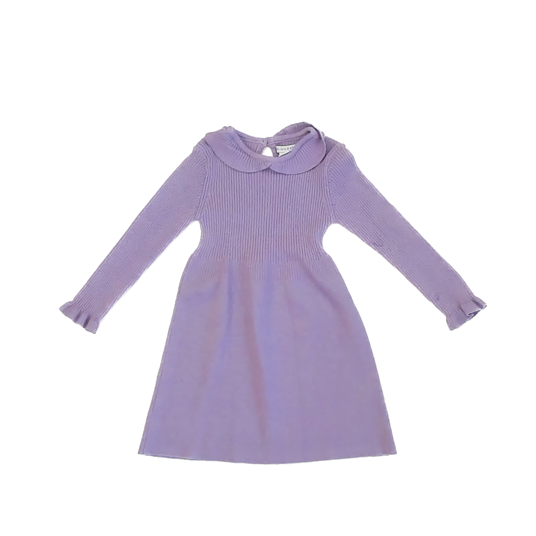 Primark Girls Purple Sparkle Sweater Dress Size: 4-5T Purple Sparkle