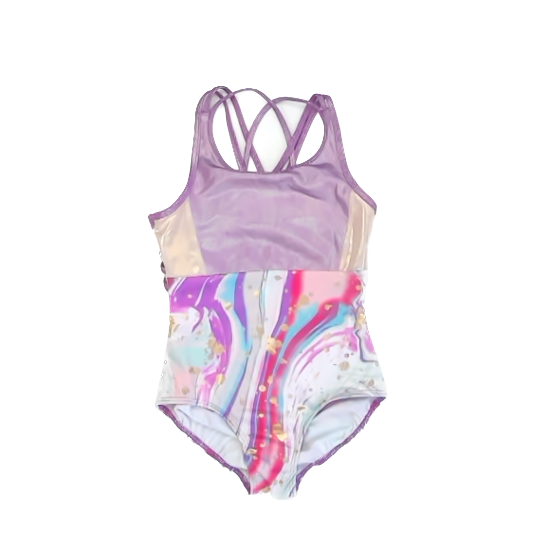 Justice Girls Purple Spatter Leotard Size: 7-8 Years Purple Spatter