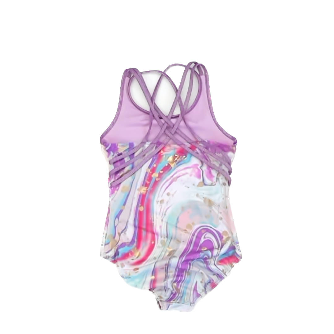 Justice Girls Purple Spatter Leotard Size: 7-8 Years Purple Spatter