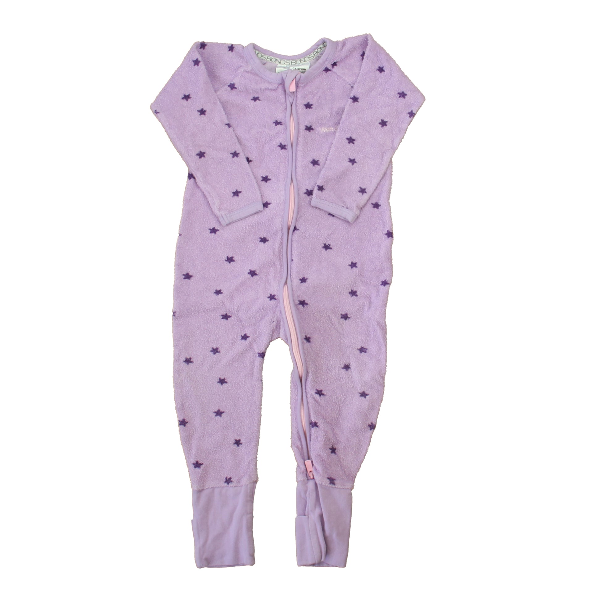 Bonds Girls Purple Stars 1-piece Non-footed Pajamas Size: 12-18 Months Purple Stars