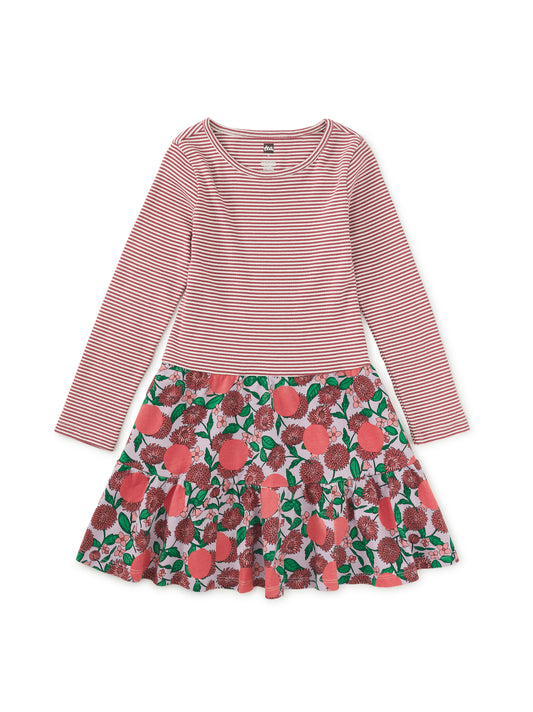 Tea Collection Girls Purple Stripe | Floral Dress Size: 5T Purple Stripe | Floral
