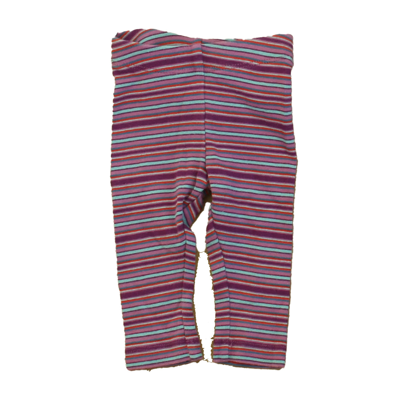 Tea Girls Purple Stripe Leggings Size: 6-12 Months