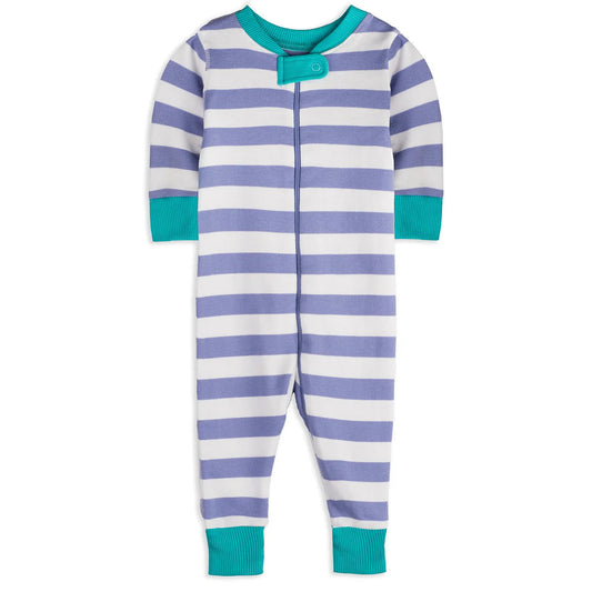 Mightly Girls Purple Stripe 1-piece Non-footed Pajamas Size: 3-6 Months Purple Stripe