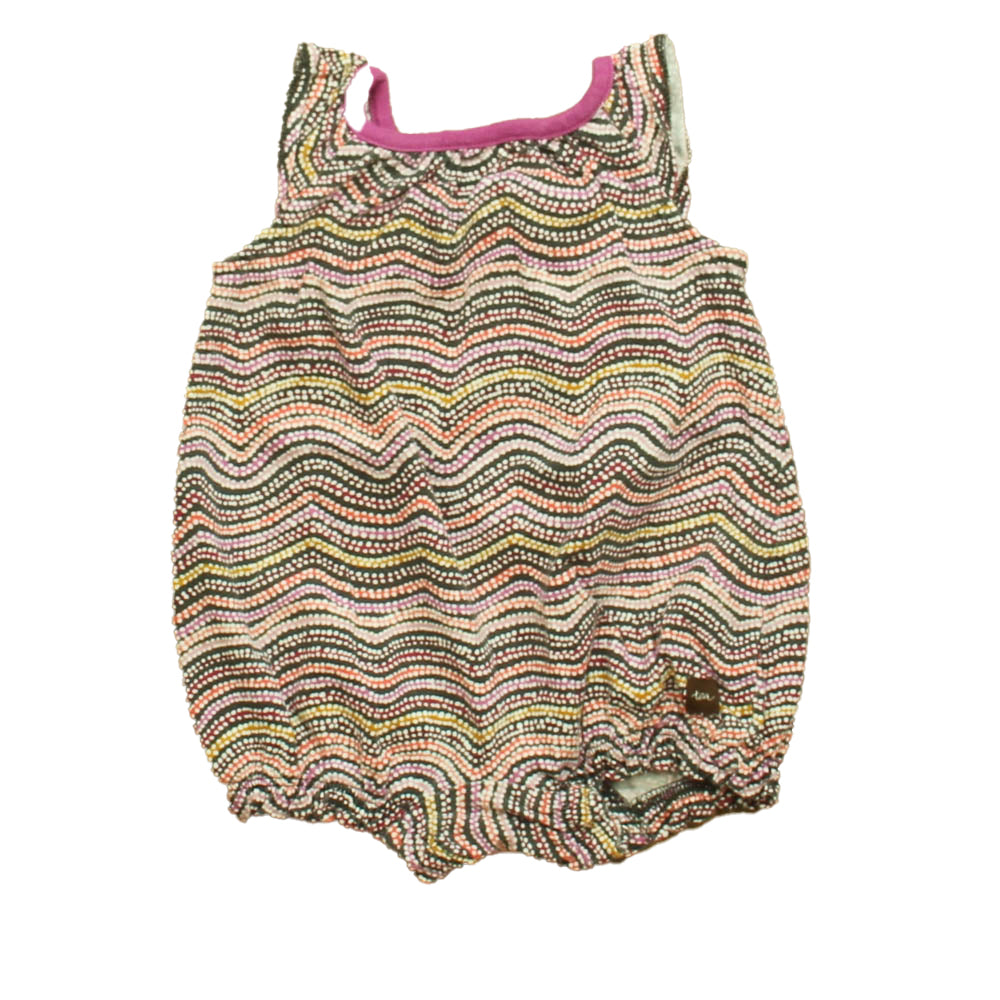Tea Girls Purple Stripe Romper Size: 0-3 Months Purple Stripe