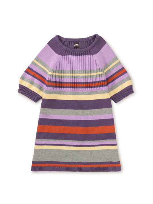 Tea Collection Girls Purple Stripe Sweater Dress Size: 10 Years Purple Stripe