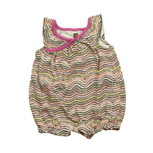 Tea Girls Purple Stripe Romper Size: 0-3 Months Purple Stripe