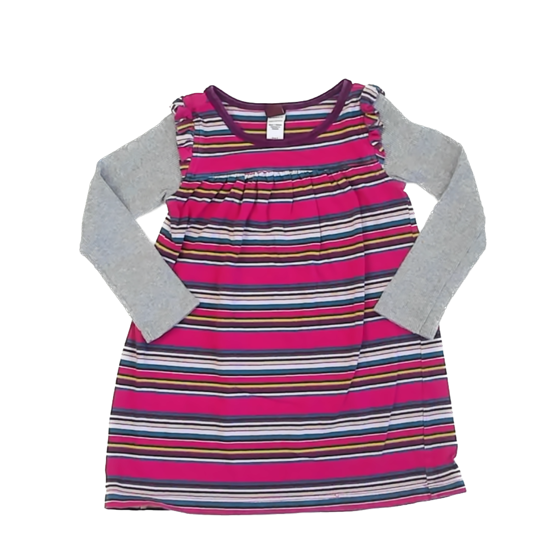 Tea Collection Girls Purple Striped | Long Sleeve Dress Size: 4T Purple Striped | Long Sleeve