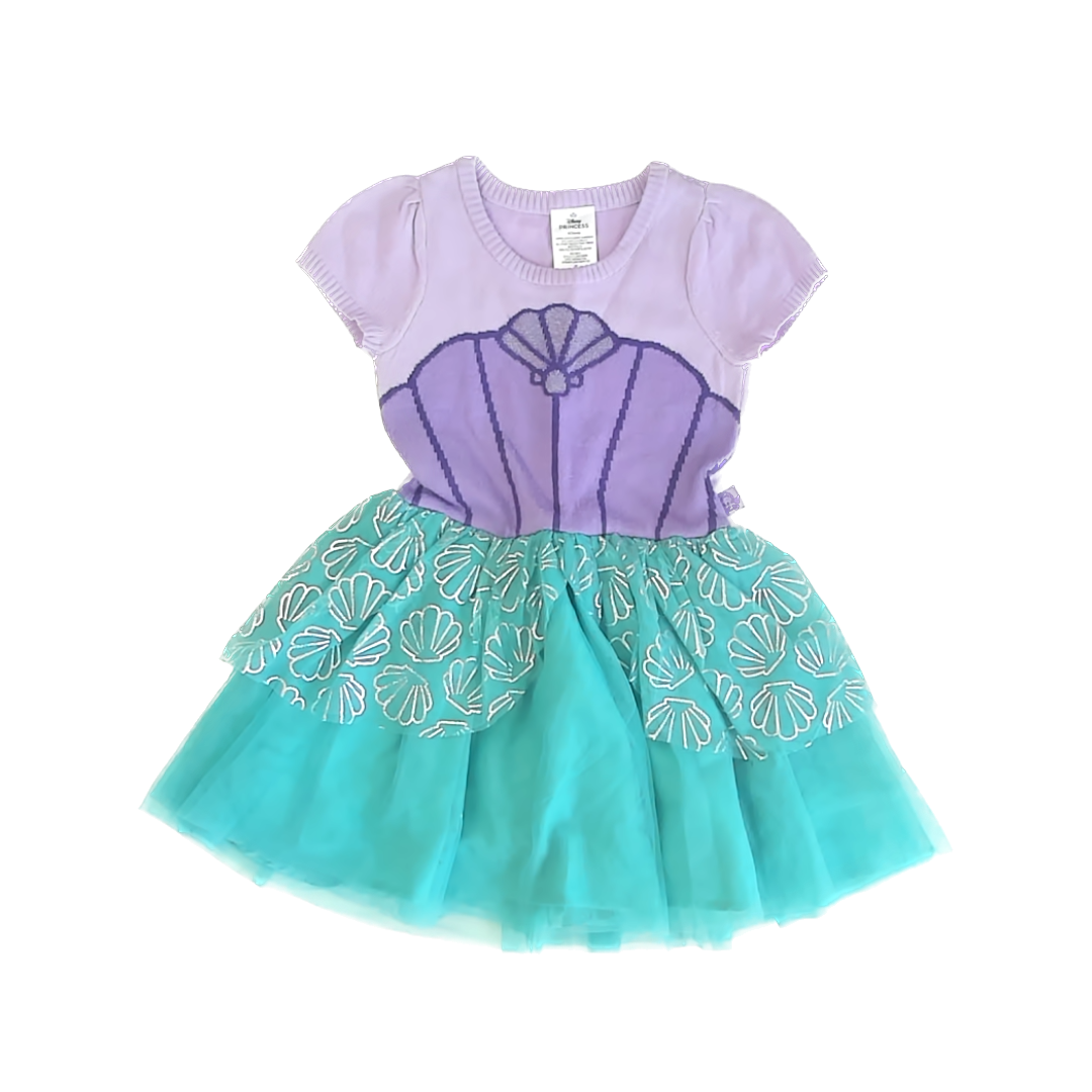 Disney Girls Purple Teal Ariel Sweater Dress Size: 5T Purple Teal Ariel