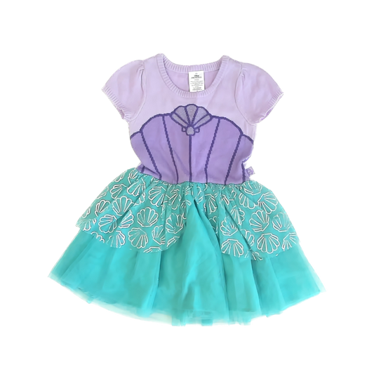Disney Girls Purple Teal Ariel Sweater Dress Size: 5T Purple Teal Ariel