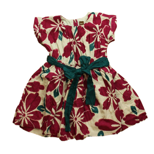 Tea Girls Purple | Teal Floral Dress Size: 5T