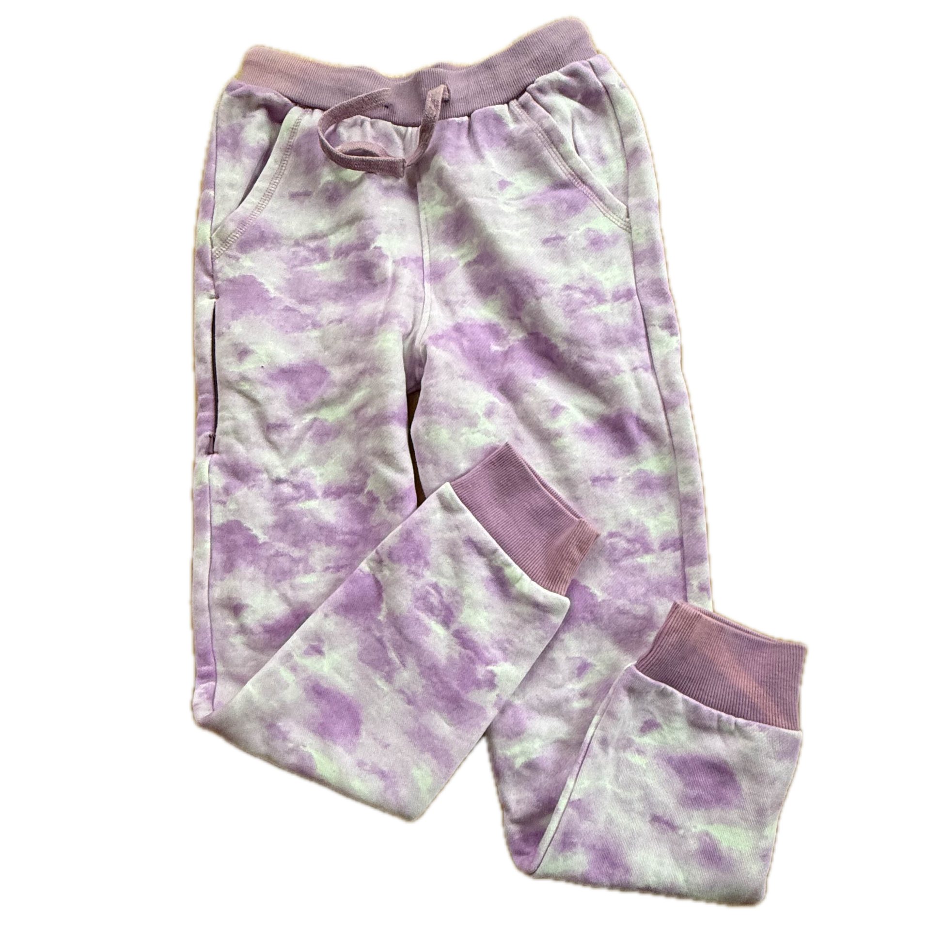 Mightly Girls Purple Tie Dye Casual Pants Size: 8 Years Purple Tie Dye