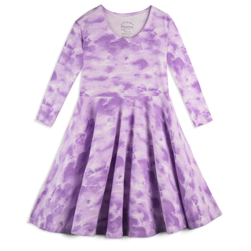 Mightly Girls Purple Tie Dye Dress Size: 2-5T Purple Tie Dye