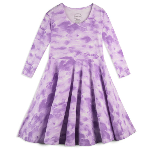 Mightly Girls Purple Tie Dye Dress Size: 2-5T Purple Tie Dye