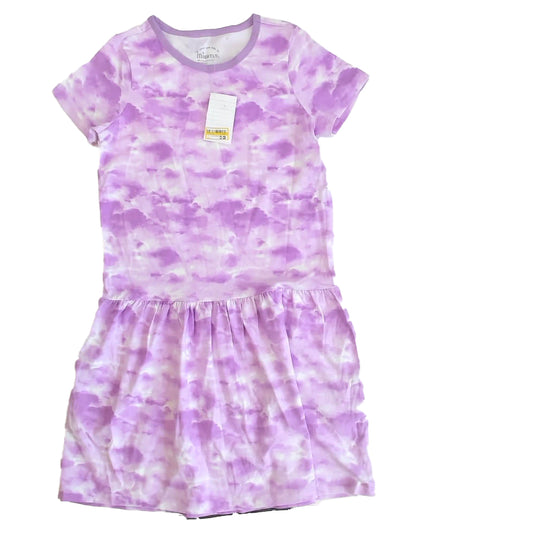 Mightly Girls Purple Tie Dye Dress Size: 6-14 Years Purple Tie Dye
