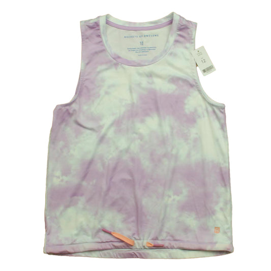 Rockets Of Awesome Girls Purple Tie Dye Tank Top Size: 12 Years Purple Tie Dye