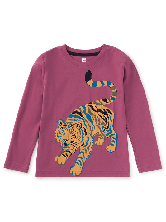 Tea Collection Boys Purple Tiger Long Sleeve T-Shirt Size: 5T Purple Tiger