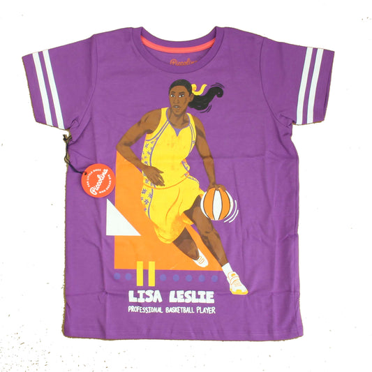 Piccolina Girls Purple Trailblazer | Lisa Leslie T-Shirt Size: 6-14 Years