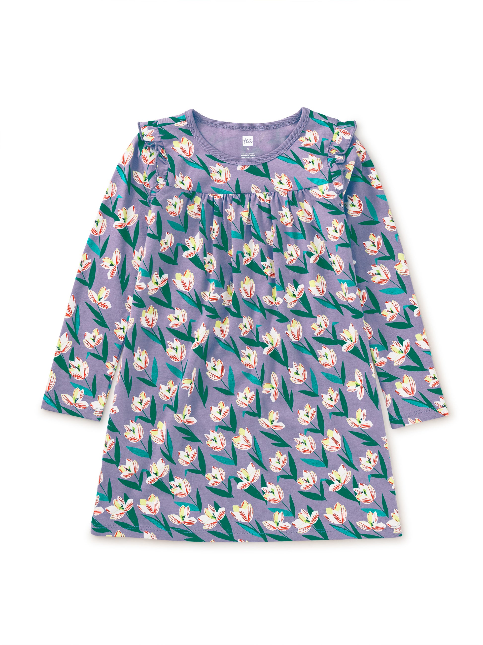 Tea Collection Girls Purple Tulip Dress Size: 16 Years Purple Tulip
