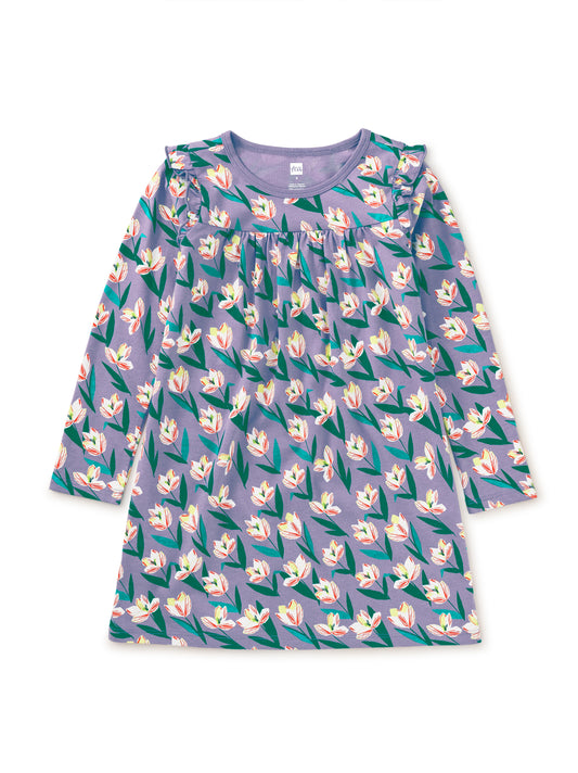 Tea Collection Girls Purple Tulip Dress Size: 14 Years Purple Tulip