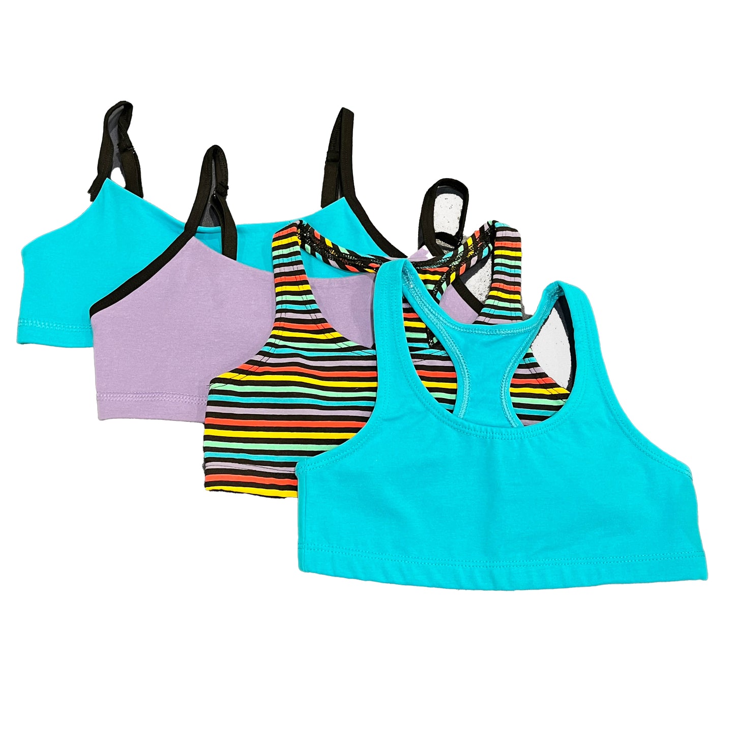 Mightly Girls Purple | Turquoise | Stripe Accessory Size: 6-14 Years