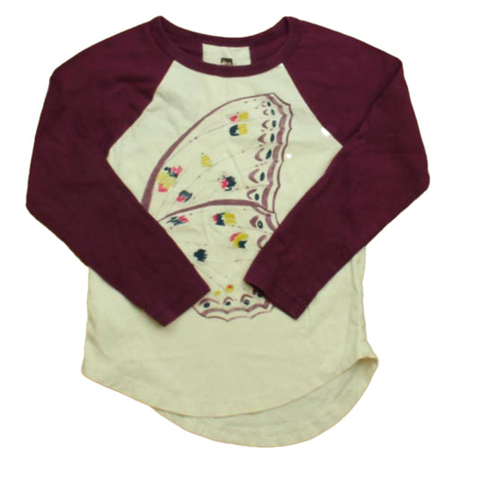 Tea Girls Purple | White Butterfly Long Sleeve T-Shirt Size: 4T