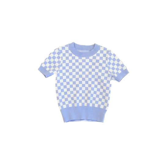 Unknown Girls Purple | White Check Sweater Size: 6 Years Purple | White Check