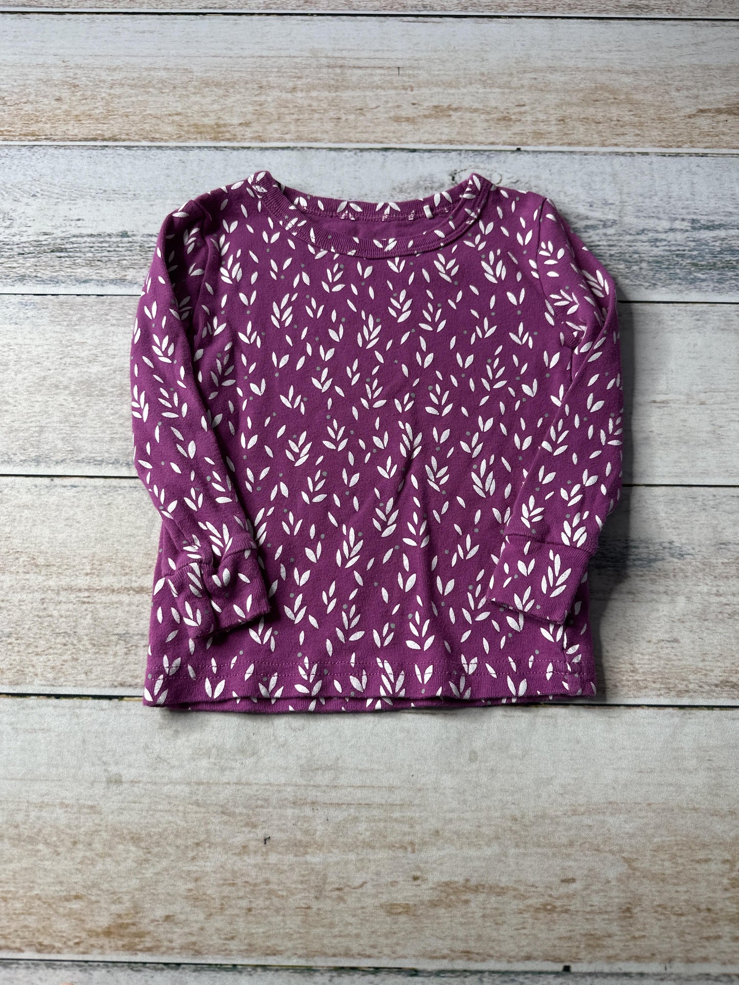 Oliver & Rain Girls purple | White | Flowers Pajamas Size: 24 months purple | White | Flowers