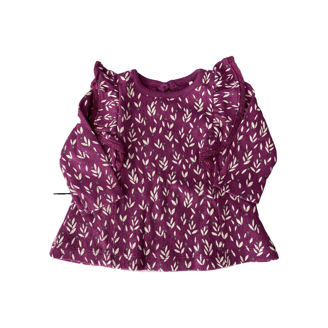 Oliver & Rain Girls purple | White | Flowers Dress Size: 3 months purple | White | Flowers