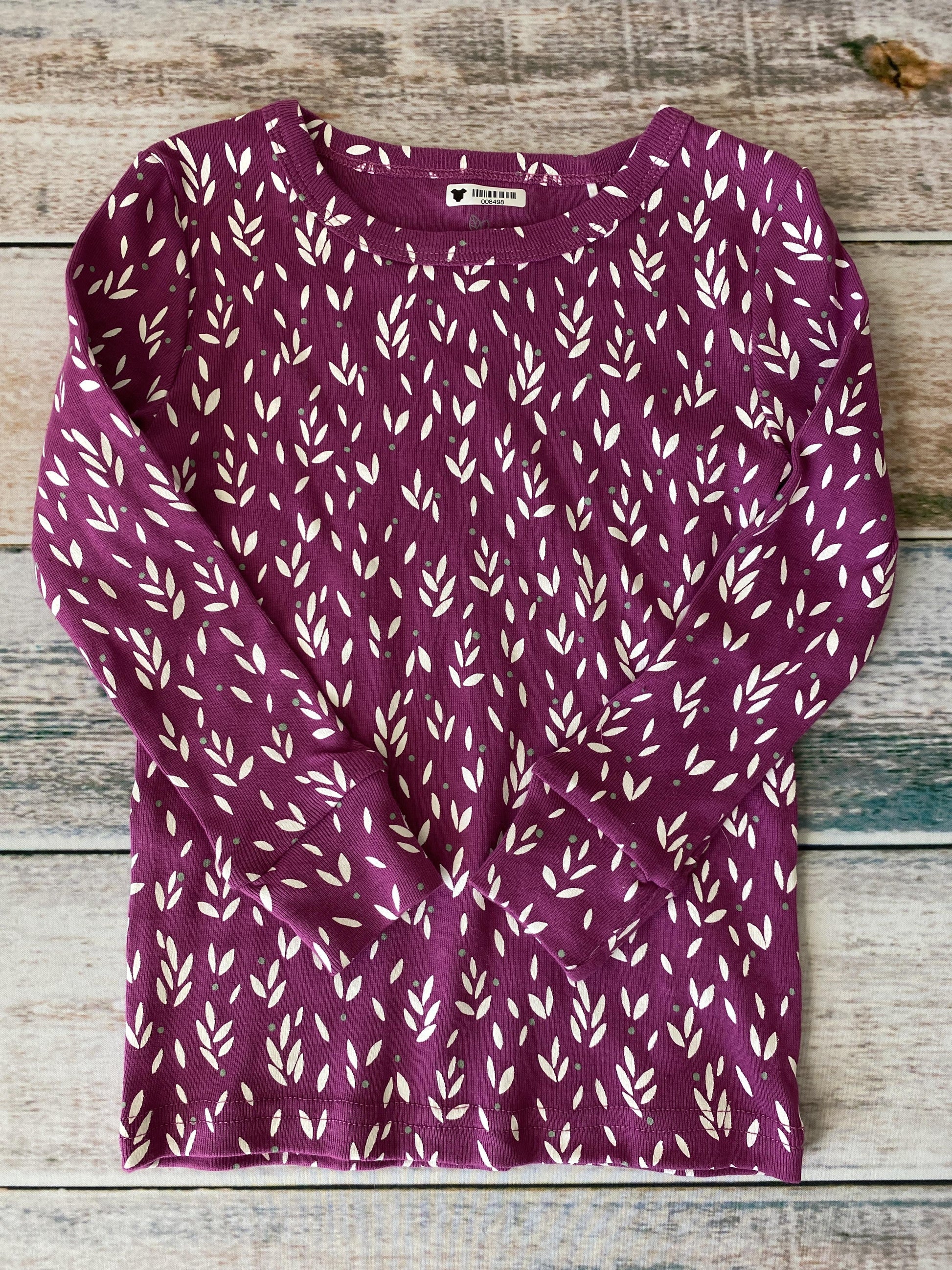 Oliver & Rain Girls purple | White | Flowers Pajamas Size: 3T purple | White | Flowers