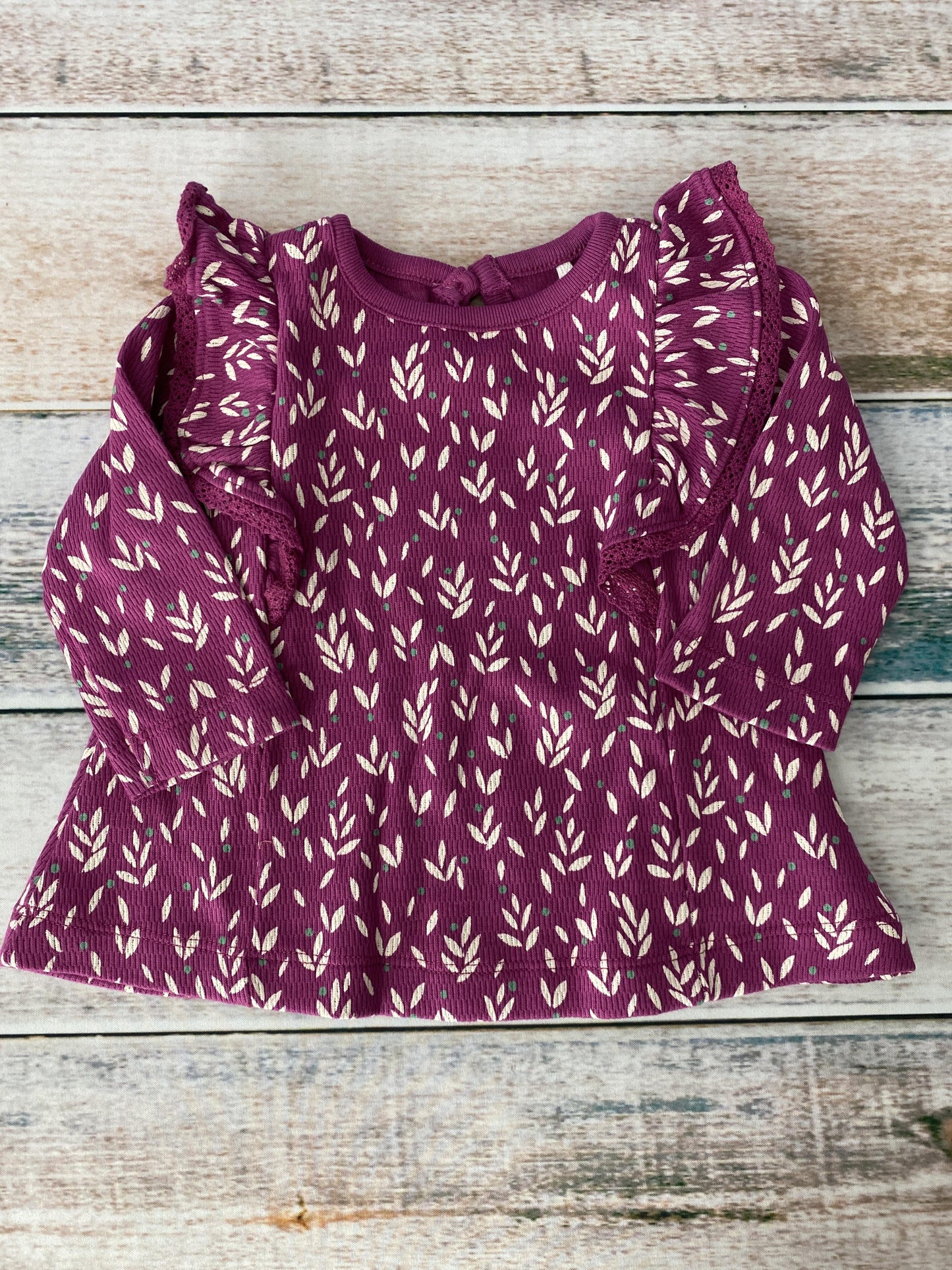 Oliver & Rain Girls purple | White | Flowers Dress Size: 3 months purple | White | Flowers