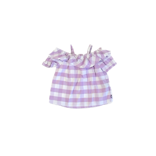 Nautica Girls Purple | White Gingham Short Sleeve Shirt Size: 3T Purple | White Gingham