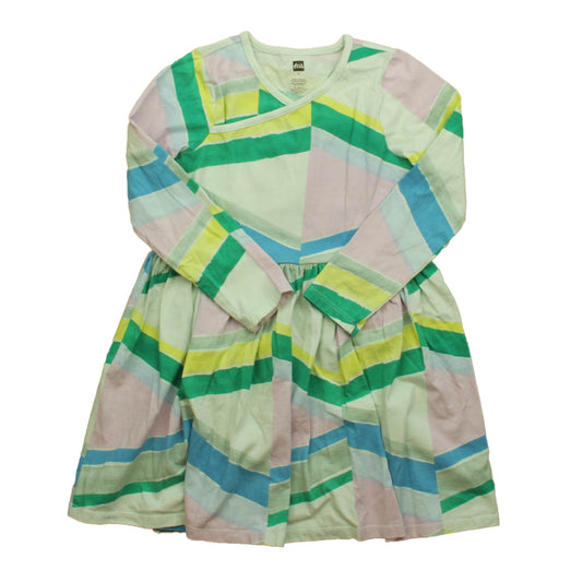 Tea Girls Purple | White | Green Dress Size: 7 Years Purple | White | Green