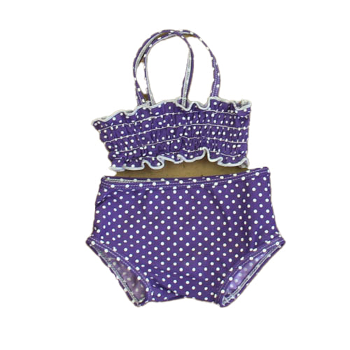 Ruffle Butts Girls Purple | White Polk Dots 2-piece Swimsuit Size: 3-6 Months Purple | White Polk Dots