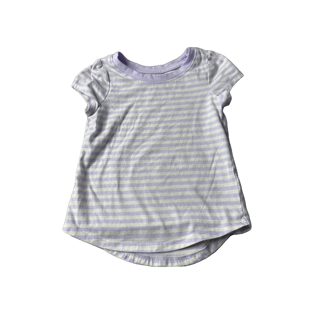 Cat & Jack Girls purple | White | Stripe T-Shirt Size: 2T purple | White | Stripe