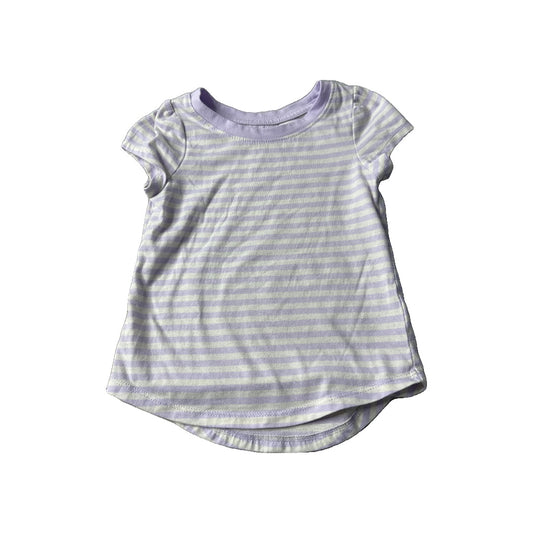 Cat & Jack Girls purple | White | Stripe T-Shirt Size: 2T purple | White | Stripe