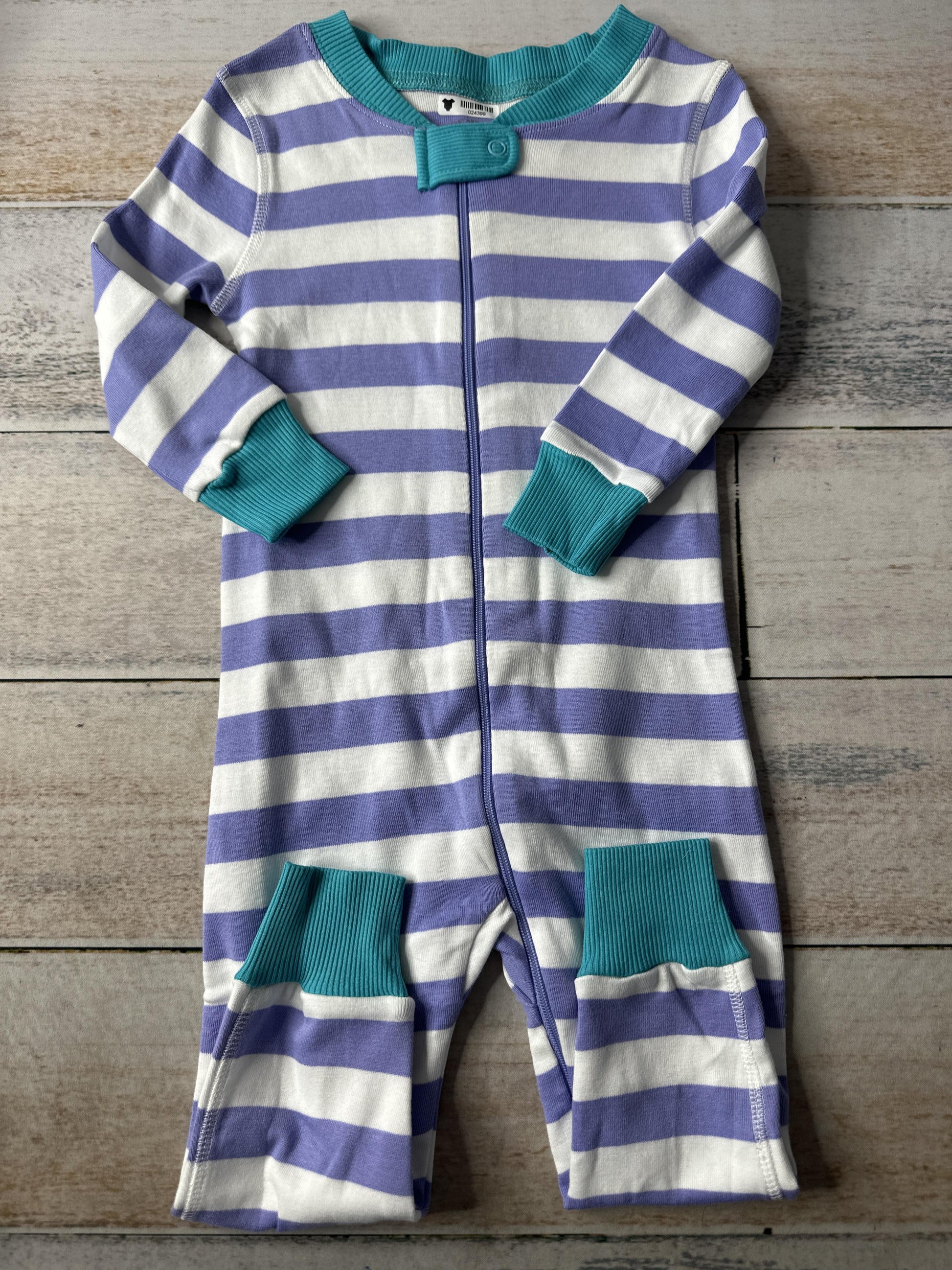 Mightly Unisex purple | White | Stripe Pajamas Size: 18-24 months purple | White | Stripe