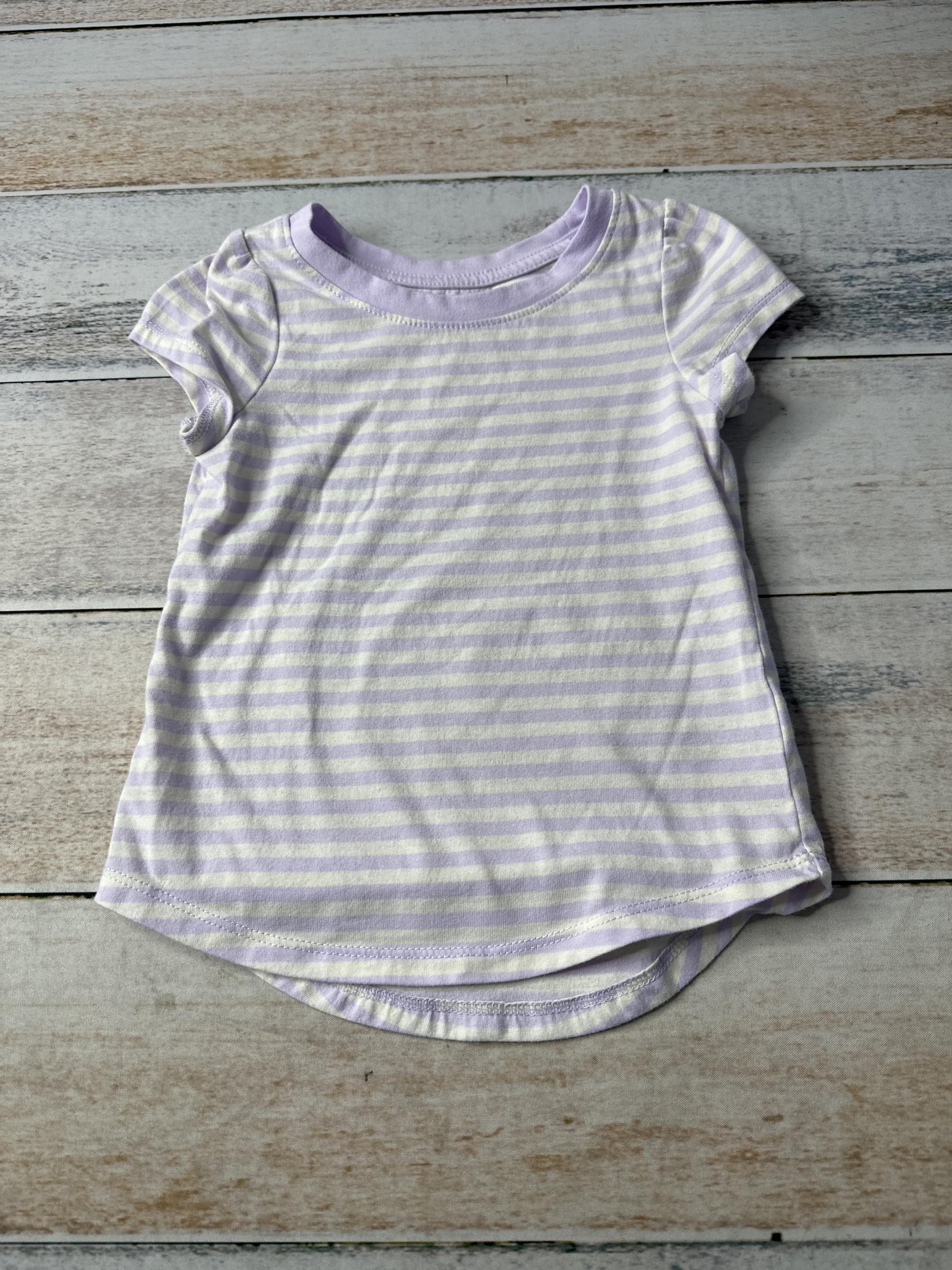 Cat & Jack Girls purple | White | Stripe T-Shirt Size: 2T purple | White | Stripe
