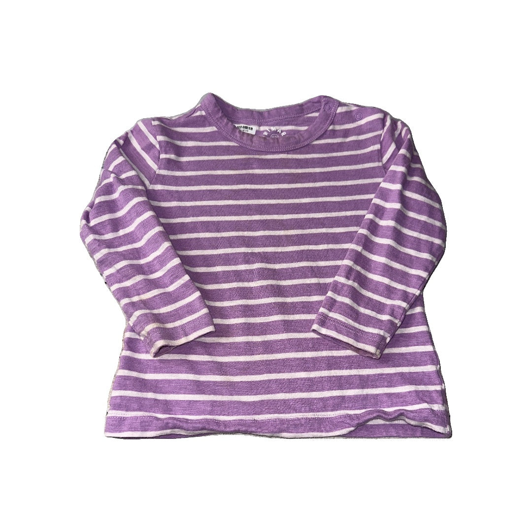 Primary Girls purple | White | Striped Long Sleeve Shirt Size: 18-24 months purple | White | Striped