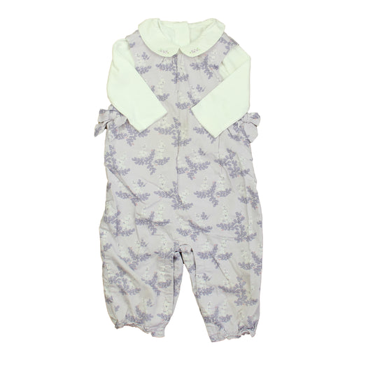 Janie and Jack Girls Purple | White Jumper Size: 3-6 Months Purple | White