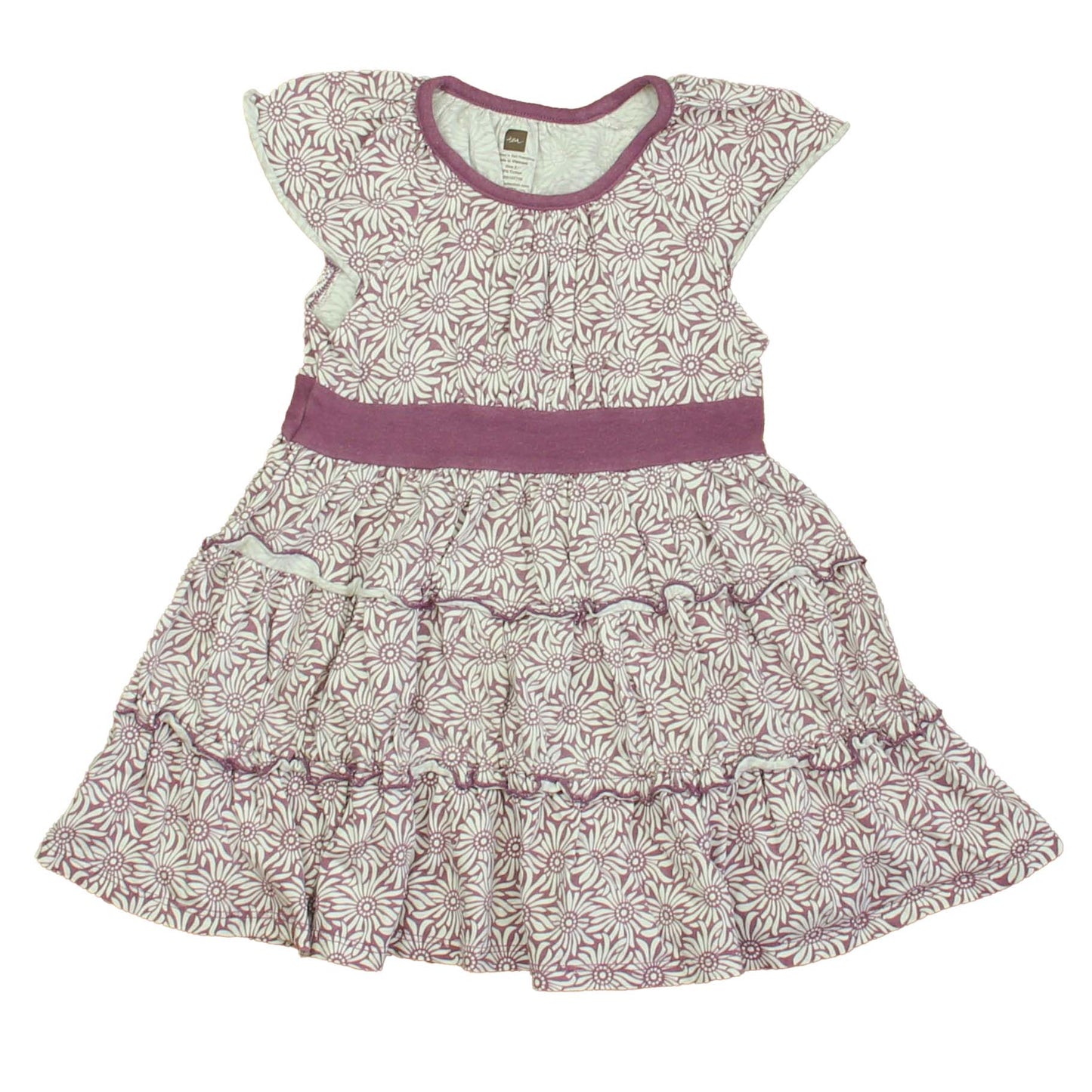 Tea Girls Purple | White Dress Size: 2T