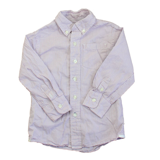 Crewcuts Boys Purple | White Button Down Long Sleeve Size: 2T