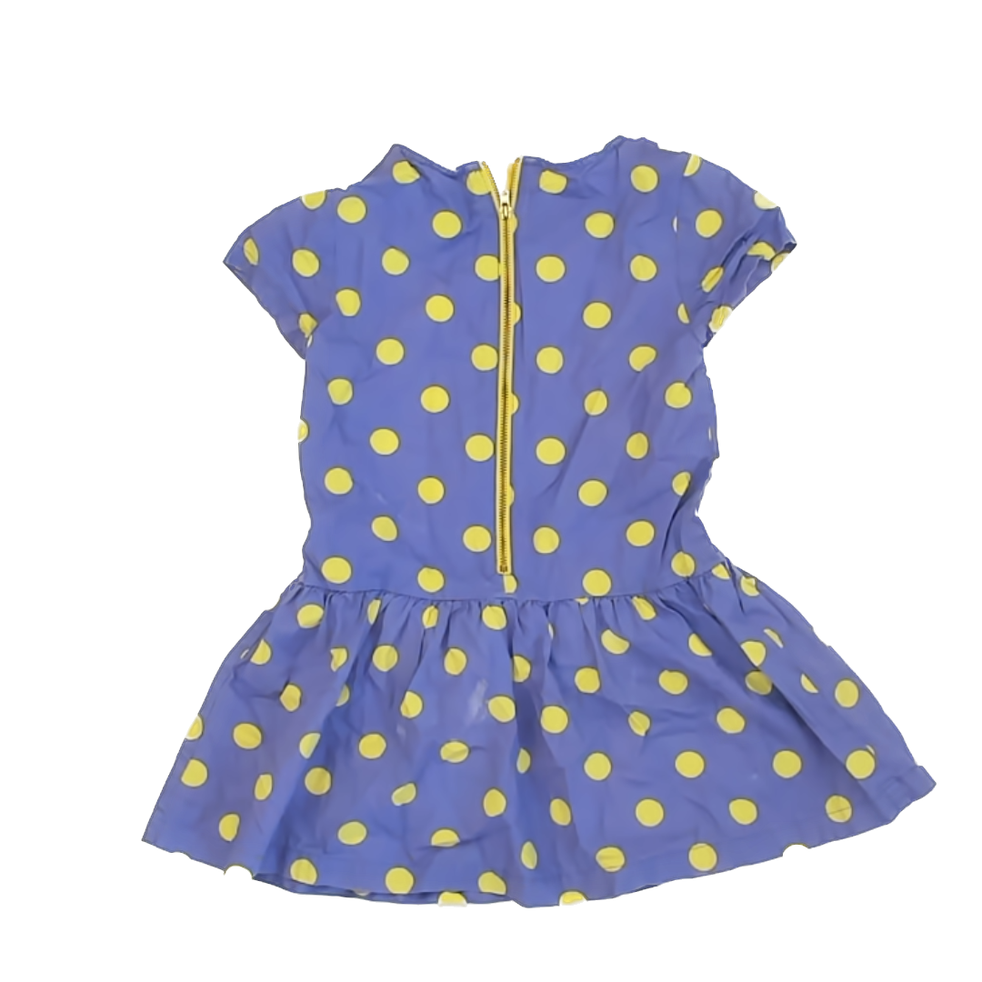 Mini Boden Girls Purple | Yellow Dots Dress Size: 4-5T Purple | Yellow Dots