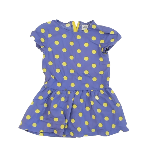 Mini Boden Girls Purple | Yellow Dots Dress Size: 4-5T Purple | Yellow Dots