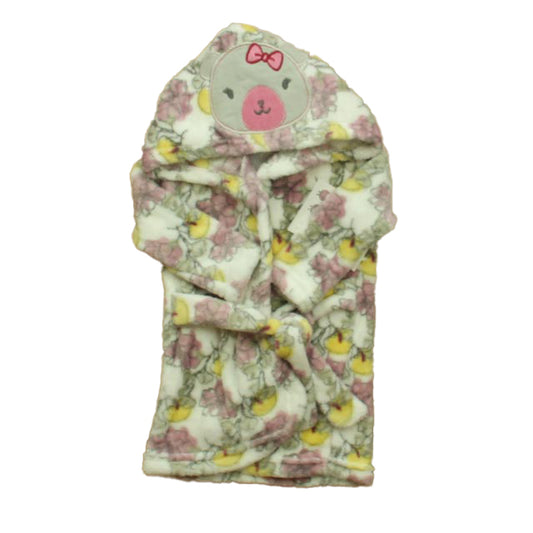 Duck Duck Goose Girls Purple | Yellow Floral Bathrobe Size: 0-9 Months