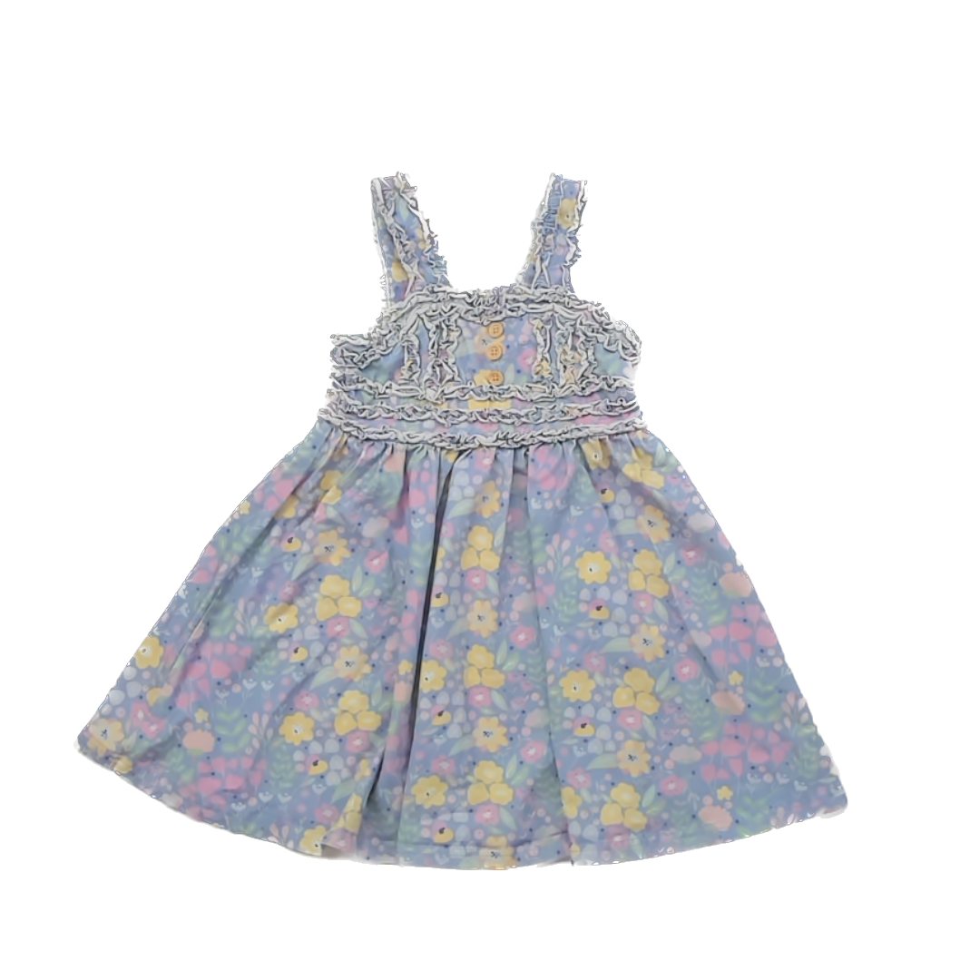Matilda Jane Girls Purple | Yellow Floral Dress Size: 5T Purple | Yellow Floral