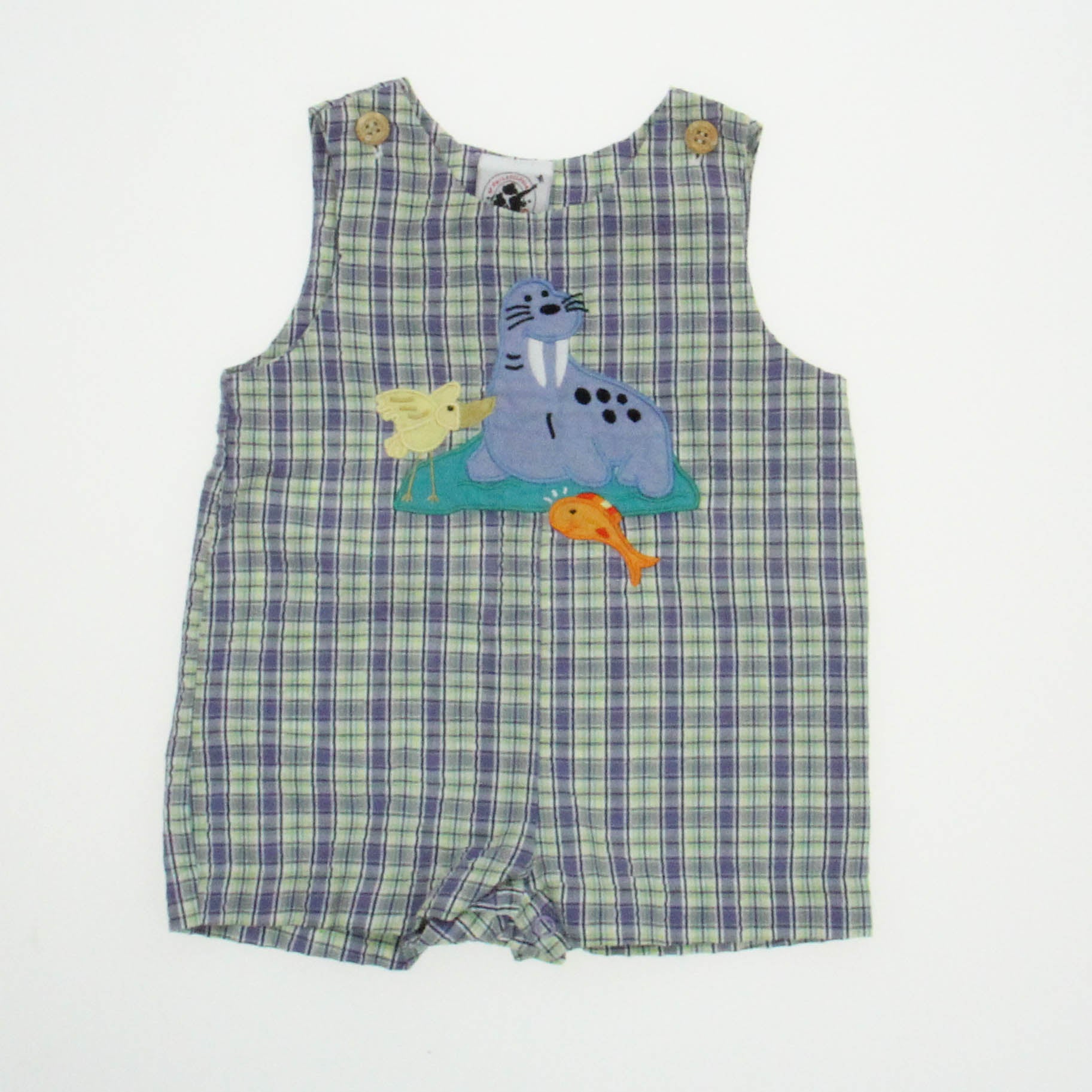 Goodlad Boys Purple | Yellow | Plaid Romper Size: 6-9 Months Purple | Yellow | Plaid