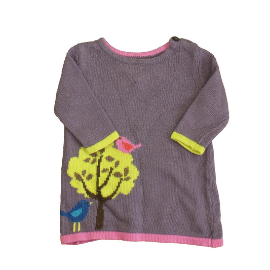 Boden Girls Purple | Yellow Sweater Dress Size: 3-6 Months Purple | Yellow