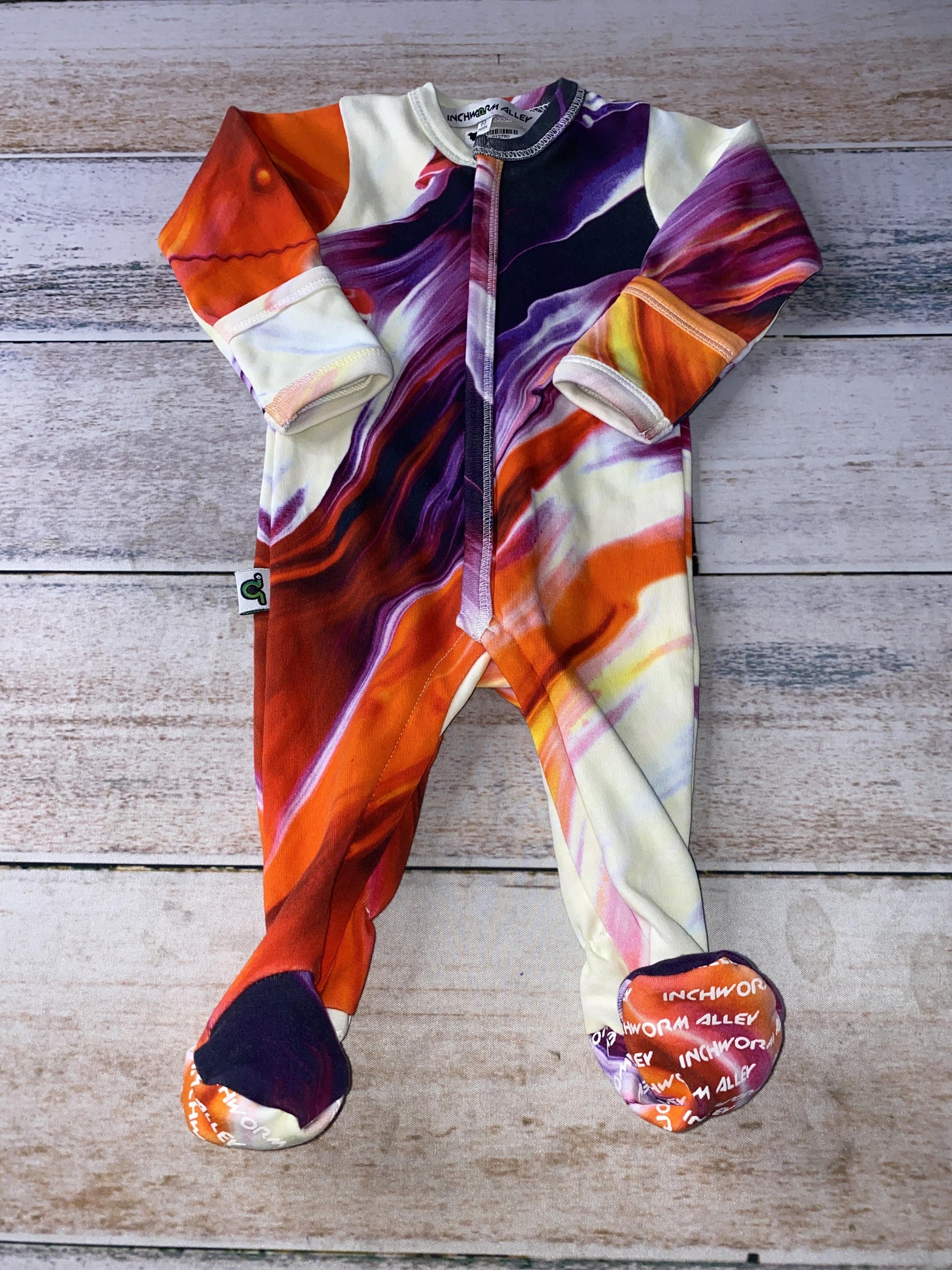 Inchworm Alley Unisex purple | Yellow Pajamas Size: 0-3 months purple | Yellow