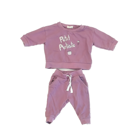 Greige Girls Purple Apparel Sets Size: 9-12 Months Purple